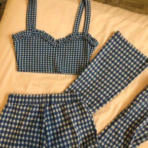 Blue & White gingham set